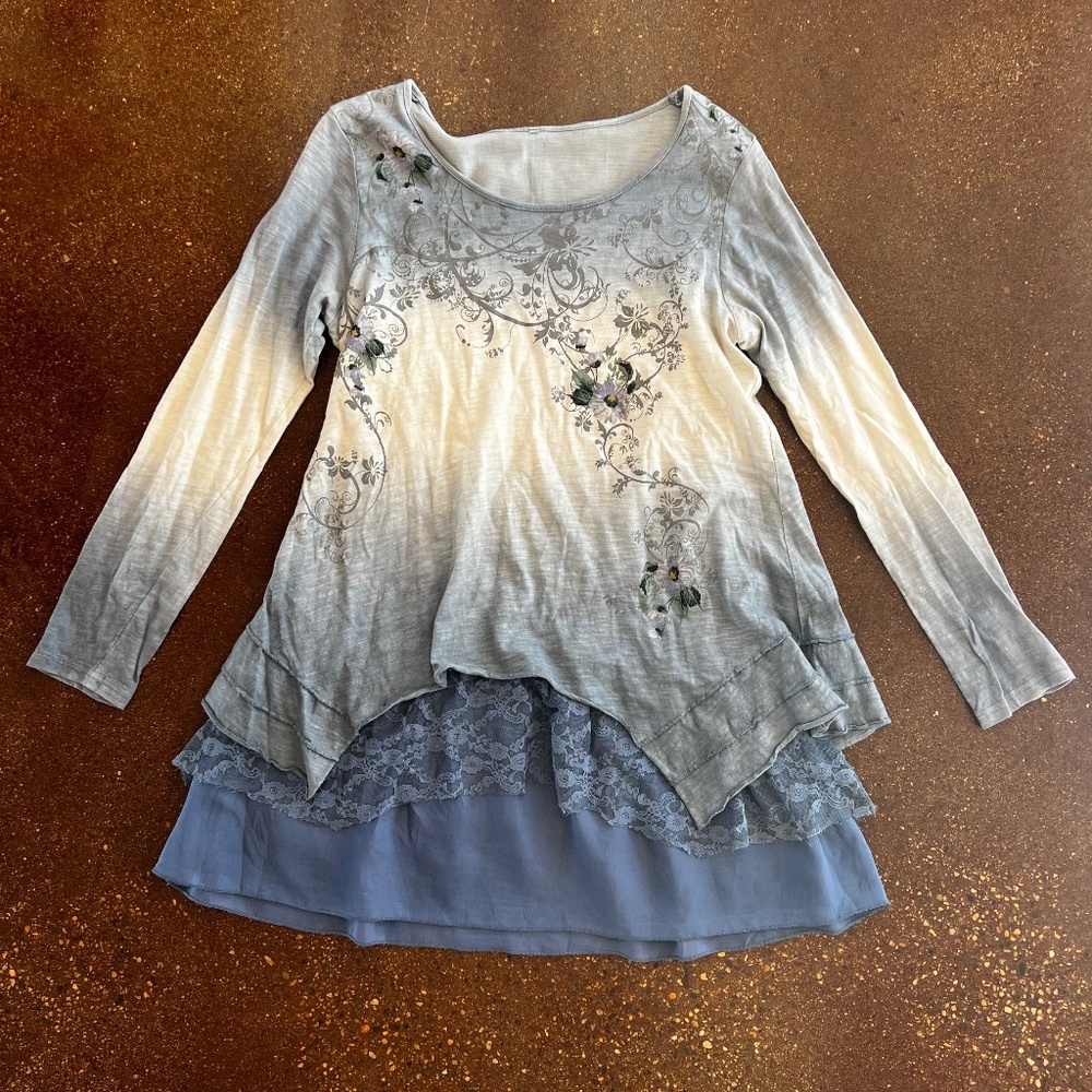 Boho floaty layered mini dress